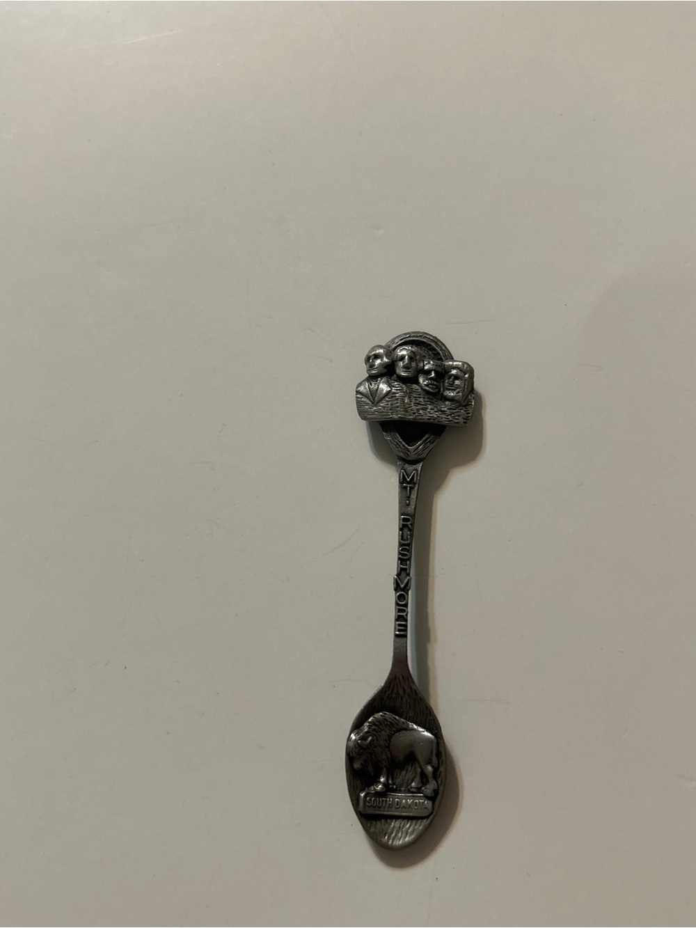 Vintage Gish Pewter Mount Rushmore South Dakota Souvenir Spoon